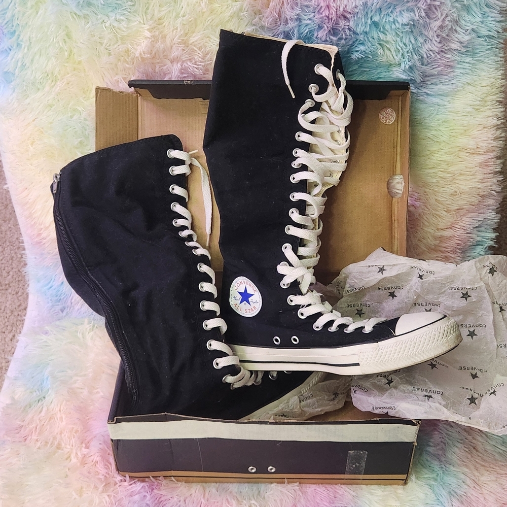Converse Black Lace Up Boots High-Top